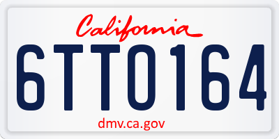 CA license plate 6TTO164