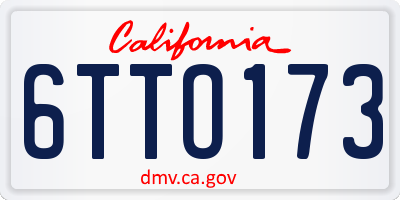 CA license plate 6TTO173