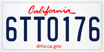 CA license plate 6TTO176