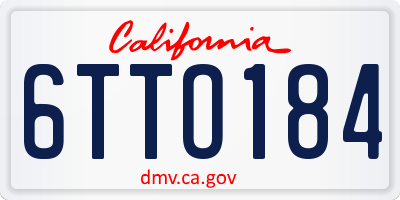 CA license plate 6TTO184