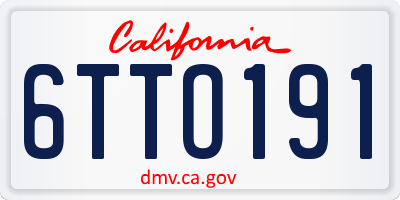 CA license plate 6TTO191