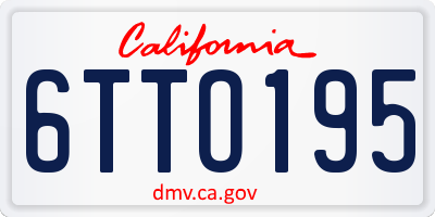 CA license plate 6TTO195