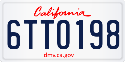 CA license plate 6TTO198