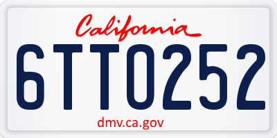 CA license plate 6TTO252