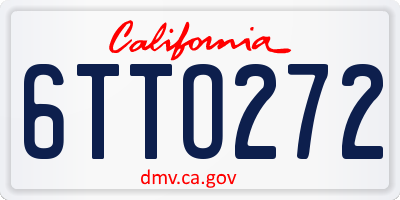 CA license plate 6TTO272