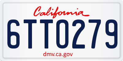 CA license plate 6TTO279