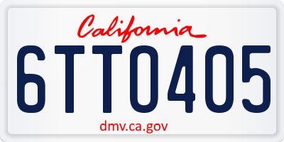 CA license plate 6TTO405