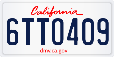 CA license plate 6TTO409