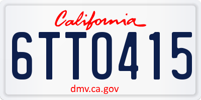 CA license plate 6TTO415