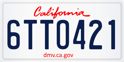 CA license plate 6TTO421