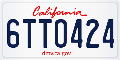 CA license plate 6TTO424