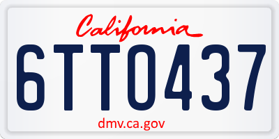 CA license plate 6TTO437