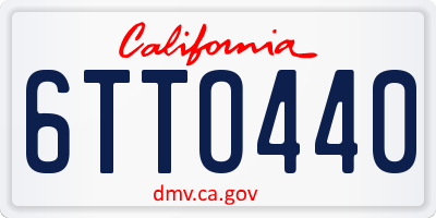 CA license plate 6TTO440