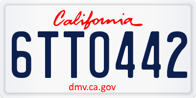 CA license plate 6TTO442