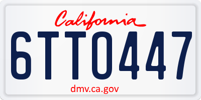 CA license plate 6TTO447