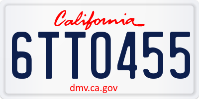 CA license plate 6TTO455