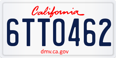 CA license plate 6TTO462