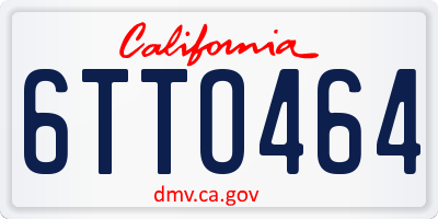 CA license plate 6TTO464