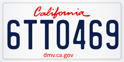 CA license plate 6TTO469