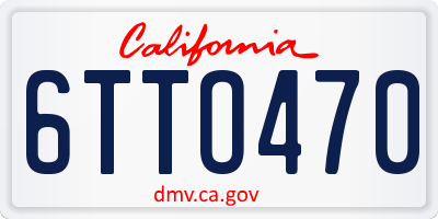 CA license plate 6TTO470