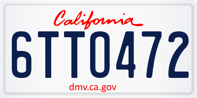 CA license plate 6TTO472
