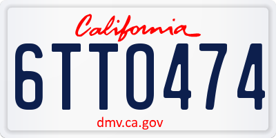 CA license plate 6TTO474