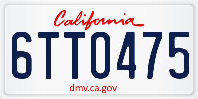 CA license plate 6TTO475