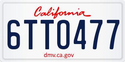 CA license plate 6TTO477