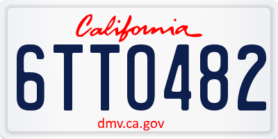 CA license plate 6TTO482