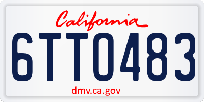 CA license plate 6TTO483