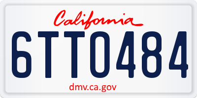 CA license plate 6TTO484
