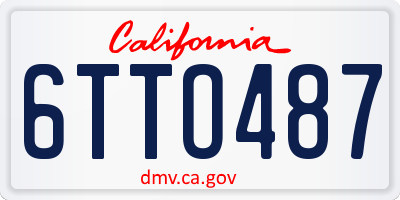 CA license plate 6TTO487
