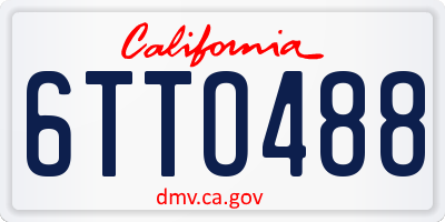 CA license plate 6TTO488