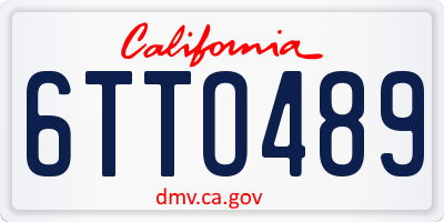 CA license plate 6TTO489