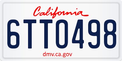 CA license plate 6TTO498