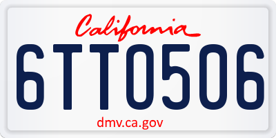 CA license plate 6TTO506