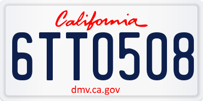 CA license plate 6TTO508