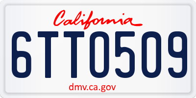 CA license plate 6TTO509