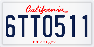 CA license plate 6TTO511