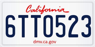 CA license plate 6TTO523