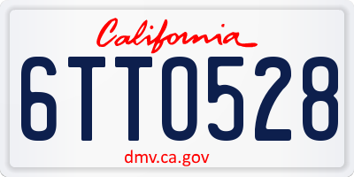 CA license plate 6TTO528