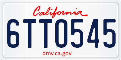 CA license plate 6TTO545