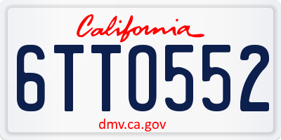 CA license plate 6TTO552