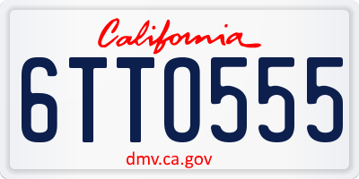 CA license plate 6TTO555