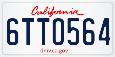 CA license plate 6TTO564
