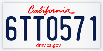 CA license plate 6TTO571