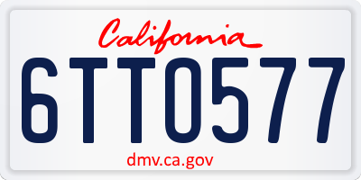 CA license plate 6TTO577