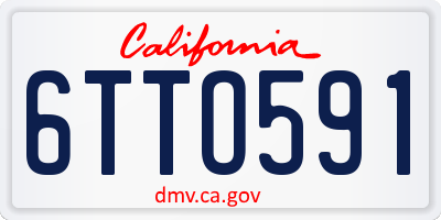 CA license plate 6TTO591
