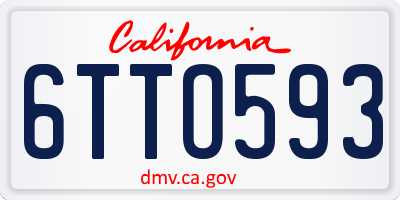 CA license plate 6TTO593