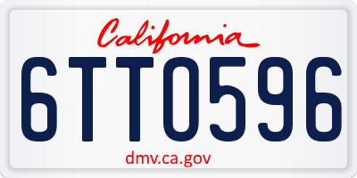 CA license plate 6TTO596